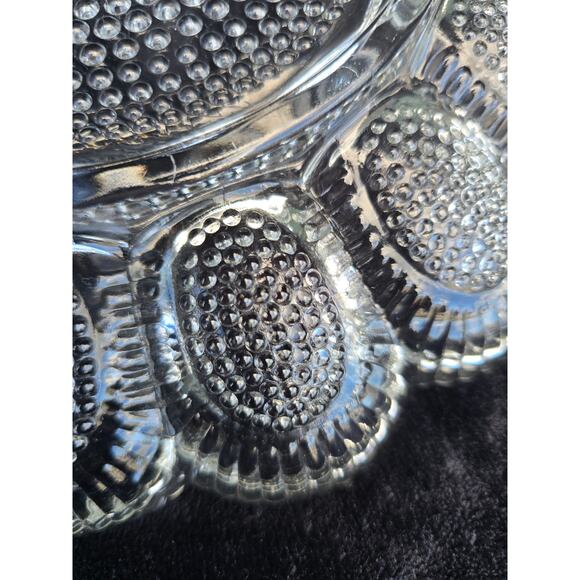 Mid-Century Clear Hobnail Glass Serving Plate Deviled Egg & Relish Round 11″ - Picture 3 of 4